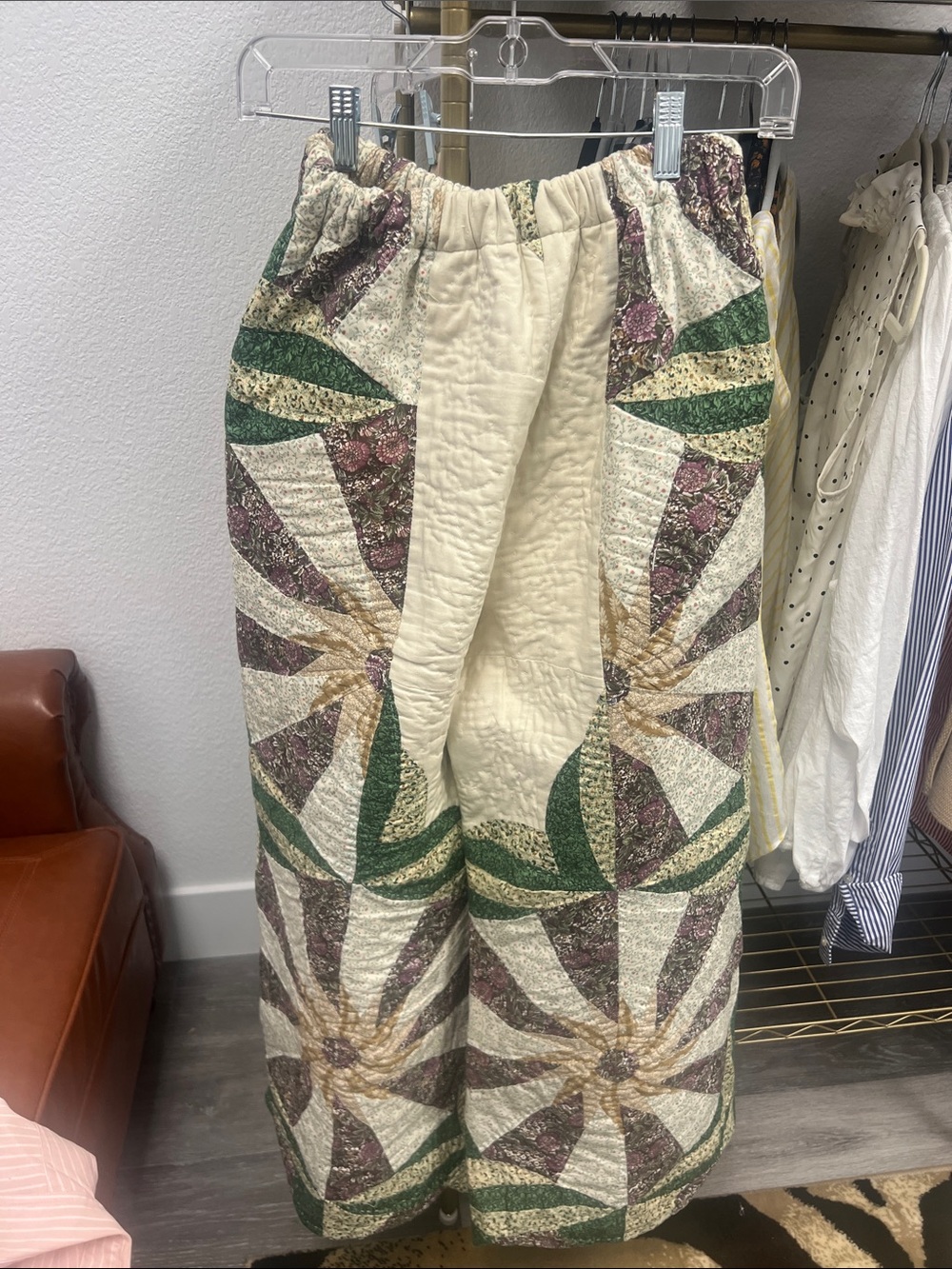 Vintage Quilted Wide-Leg Patchwork Pants from Jo & June